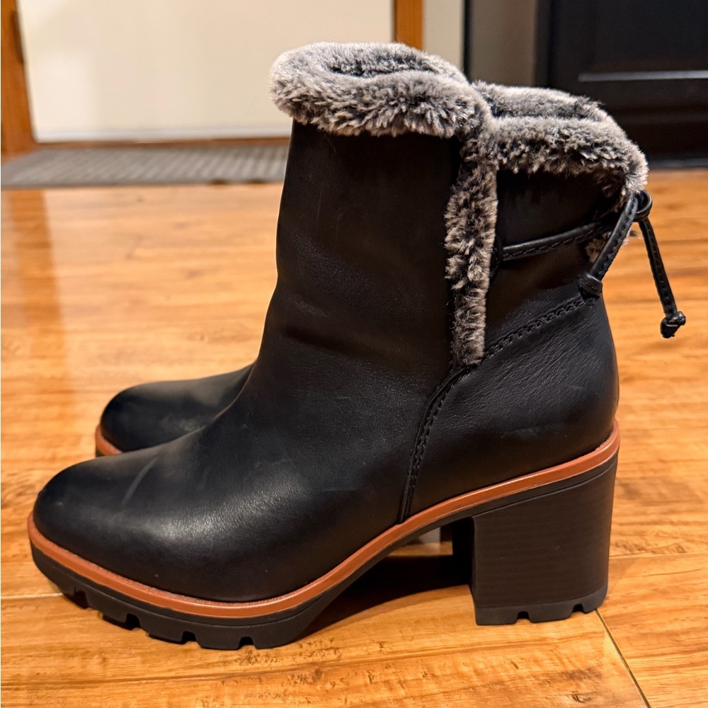 Black Faux Fur Lined Ankle Boots